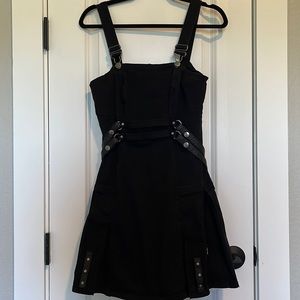 Tripp Nyc Danng Goodman pleated dress with overall straps. Size S.